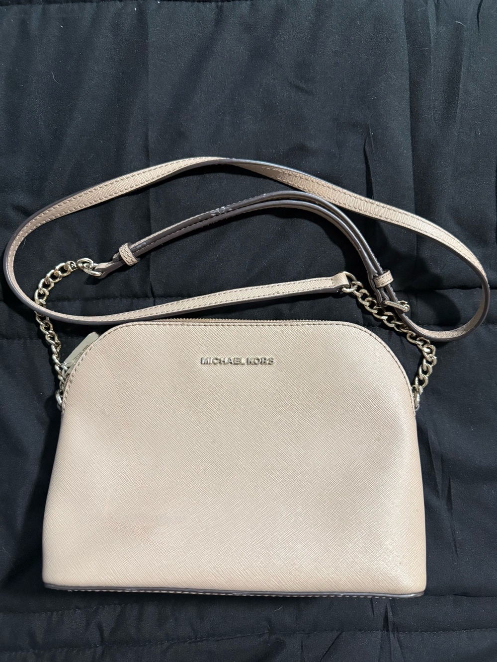 Michael Kors Pale Beige Crossbody with Chain Strap